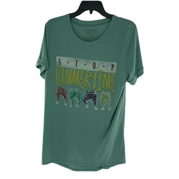 Lyric Culture T-Shirt Women's Size XL Hammer Time Graphic Tee Cuffed Sleeves Top - Picture 4 of 8